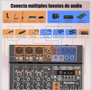 Socodox S-5M Mezcladora Audio 5 Canales BT