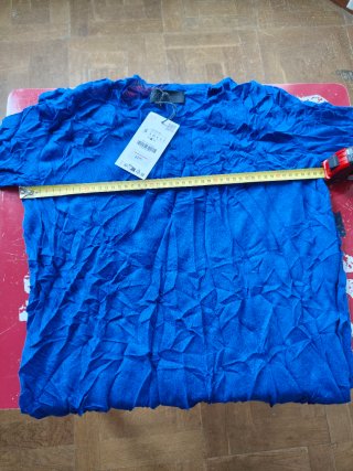 Blusa Zara arrugada azul Talla S