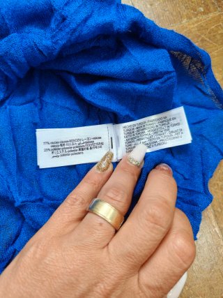 Blusa Zara arrugada azul Talla S