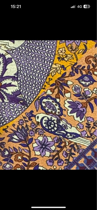 Foulard patchwork viola e giallo