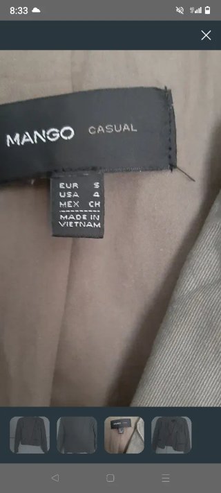 Chaqueta Biker Mango Talla S Verde Oliva