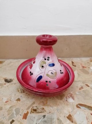 Mini tajine artigianale in terracotta smaltata.