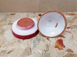 Mini tajine artigianale in terracotta smaltata.