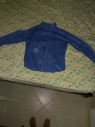 Camicia Lino Polo Ralph Lauren Azzurra Regular Fit