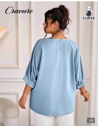Blusa Shein Azul Celeste Talla 3XL NUEVA A ESTRENA