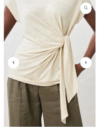 Camiseta Lino Bonprix Talla 48 Beige Nueva