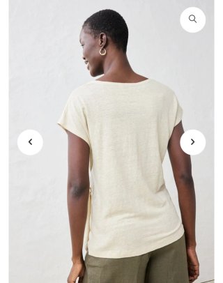 Camiseta Lino Bonprix Talla 48 Beige Nueva