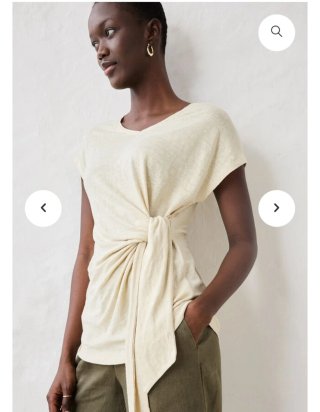 Camiseta Lino Bonprix Talla 48 Beige Nueva