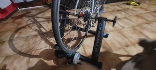 Bici da strada con rulli