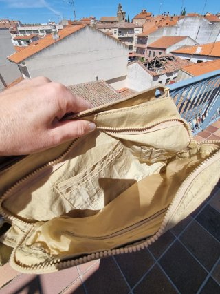 Bolso bandolera Beige varios compartimentos