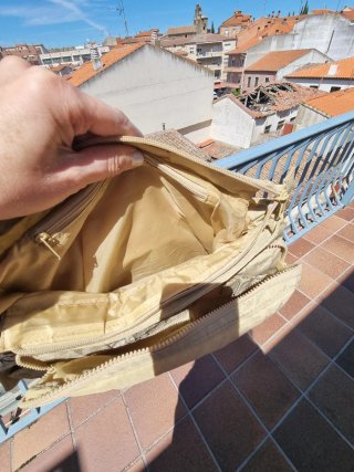 Bolso bandolera Beige varios compartimentos