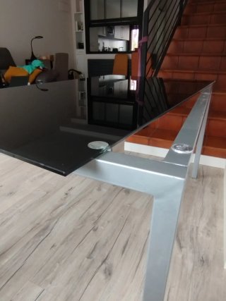 Mesa Comedor Cristal 140x80 Metal
