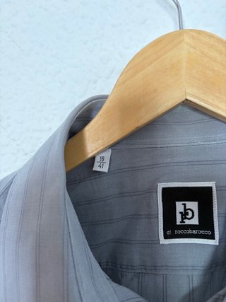 Camisa Roccobarocco Vintage Y2K L Gris Rayas