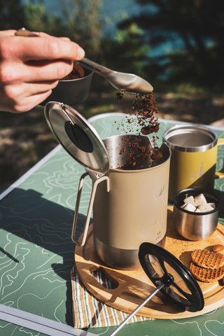 Cafetera portátil 3 en 1 camping, hervidor y tetera, 0,6 L