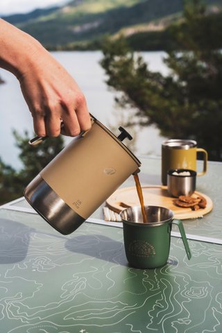Cafetera portátil 3 en 1 camping, hervidor y tetera, 0,6 L