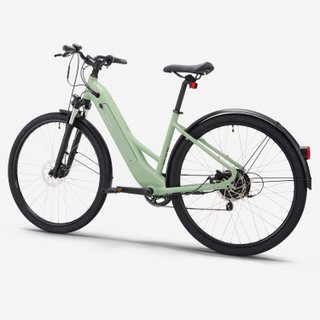 Bicicleta Trekking Eléctrica Cuadro Bajo E-Actv 100 Almendra