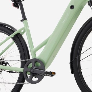 Bicicleta Trekking Eléctrica Cuadro Bajo E-Actv 100 Almendra