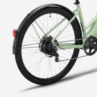Bicicleta Trekking Eléctrica Cuadro Bajo E-Actv 100 Almendra