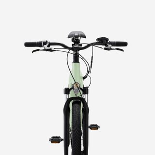 Bicicleta Trekking Eléctrica Cuadro Bajo E-Actv 100 Almendra