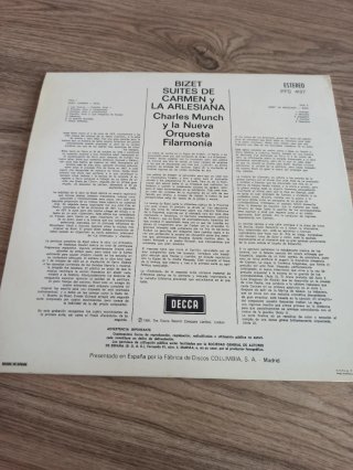 Disco Vinilo Bizer Suites de Carmen y La Artesiana