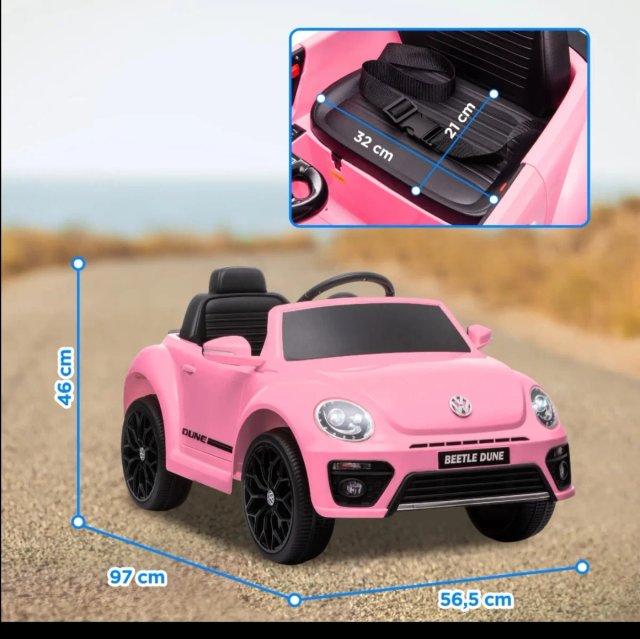 Coche Eléctrico VW Beetle  Rosa