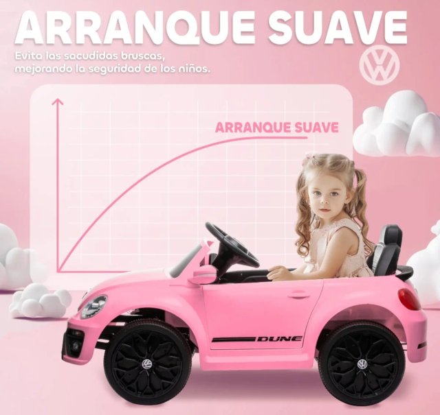 Coche Eléctrico VW Beetle  Rosa