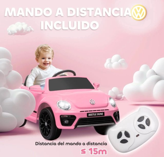 Coche Eléctrico VW Beetle  Rosa