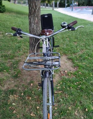 Bicicleta urbana con silla infantil