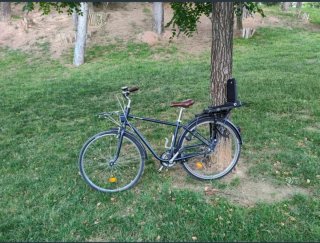 Bicicleta urbana con silla infantil
