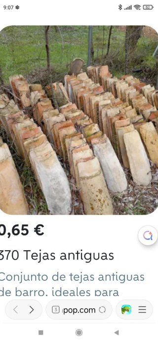 200 Tejas antiguas de barro