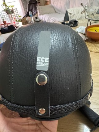 Casco Moto Cuero Retro Alemán Abierto