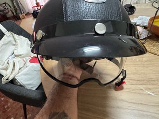 Casco Moto Cuero Retro Alemán Abierto