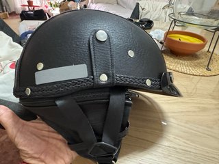 Casco Moto Cuero Retro Alemán Abierto