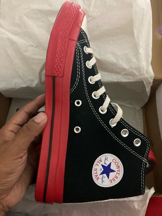 Converse x CDG Plataforma Negra Roja