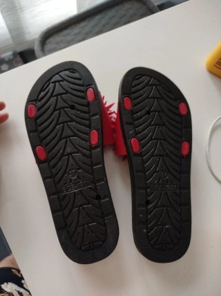 Chanclas rojas florales mujer Talla 37