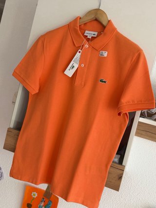 Polo Lacoste Slim fit Naranja pastel talla M
