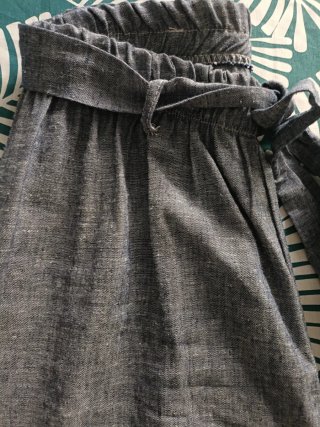 Pantalón fluido cintura elástica azul