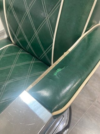Sillón de Barbero Vintage Verde y Plata