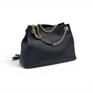 Borsa Gucci Soho Chain Pelle Nera Oro