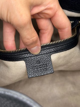 Borsa Gucci Soho Chain Pelle Nera Oro