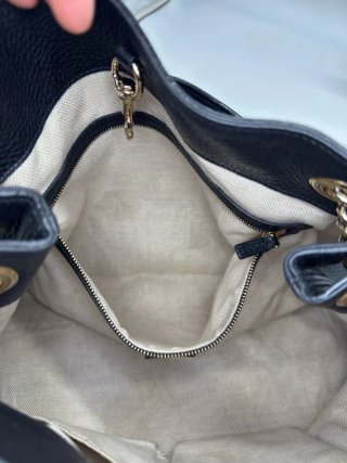 Borsa Gucci Soho Chain Pelle Nera Oro
