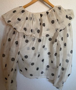 Blusa volantes lunares fiesta seda talla