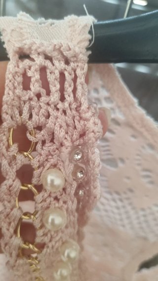 Top rosa con perle piu collana regalo