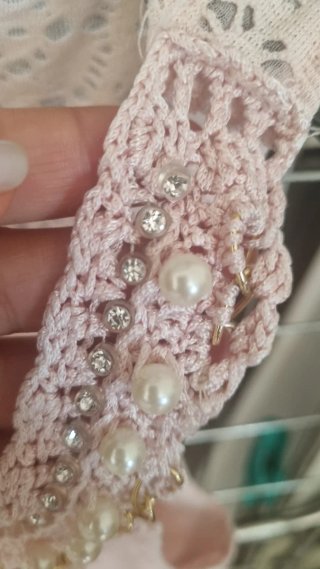 Top rosa con perle piu collana regalo