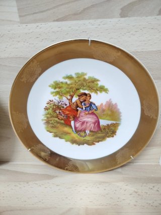 Pareja de platos decorativos vintage Janbo