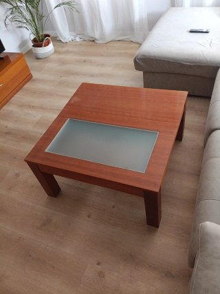 Mesa de centro madera y cristal