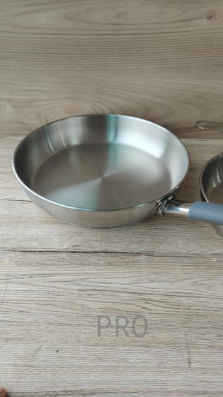 sartenes 20-24-28 cm, acero inoxidable, Sin Antiadherente