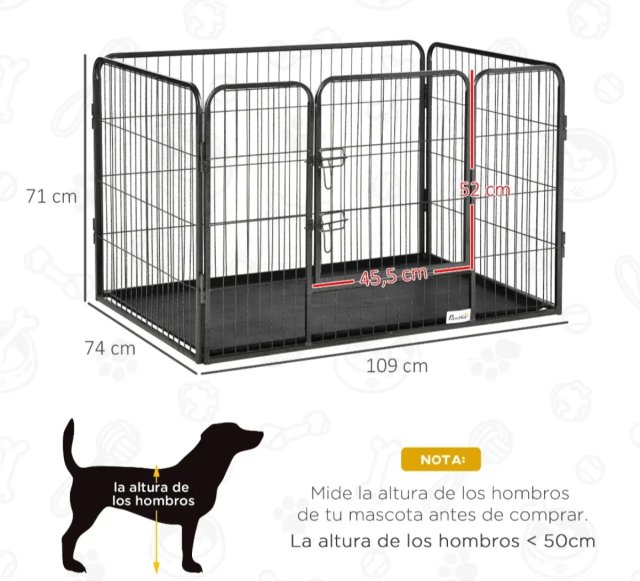 Parque para mascotas rectangular