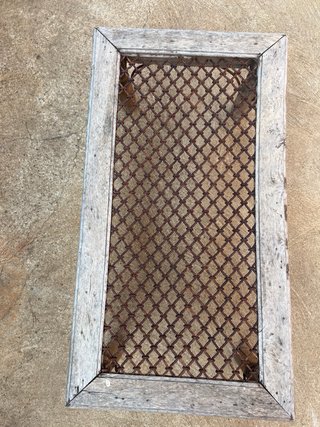 Mesa rústica madera y hierro forjado