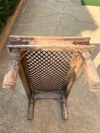 Mesa rústica madera y hierro forjado